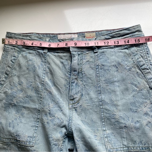 ANTHROPOLOGIE Pretty Women's Bootcut Blue Floral Jeans Size 28 - Picture 10 of 12